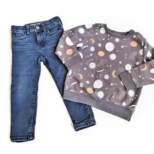 Toddler Boys 3T Cat & Jack H&M Bundle Jeans Sweatshirt Space